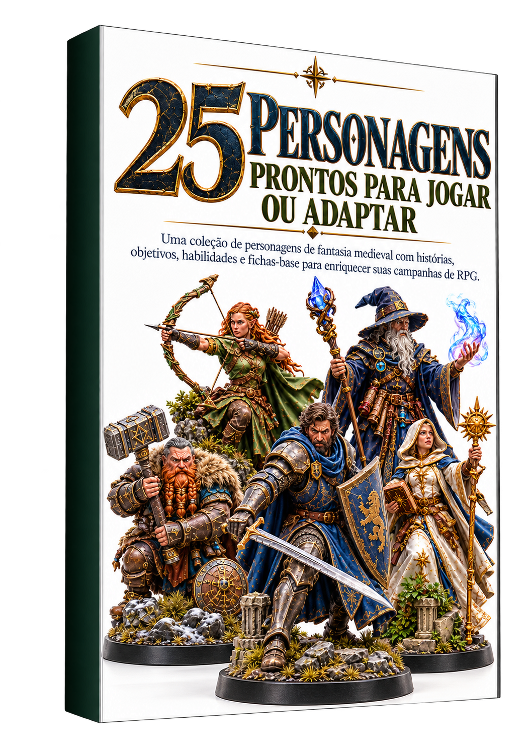 Material com 25 personagens de fantasia medieval